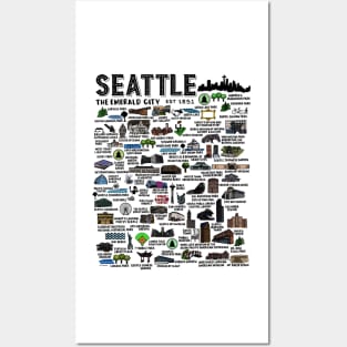 Seattle Map Posters and Art